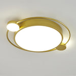Modern Flush Mount Ceiling Light Dual Round Light Design In Gold And Black Finishes