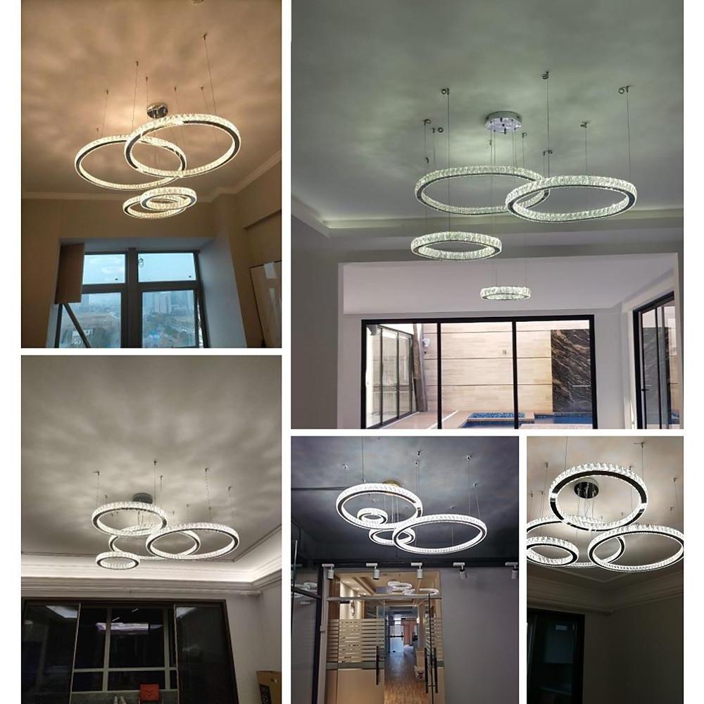 Aurelia Four-Ring Crystal Chandelier in Gold for Grand Foyers