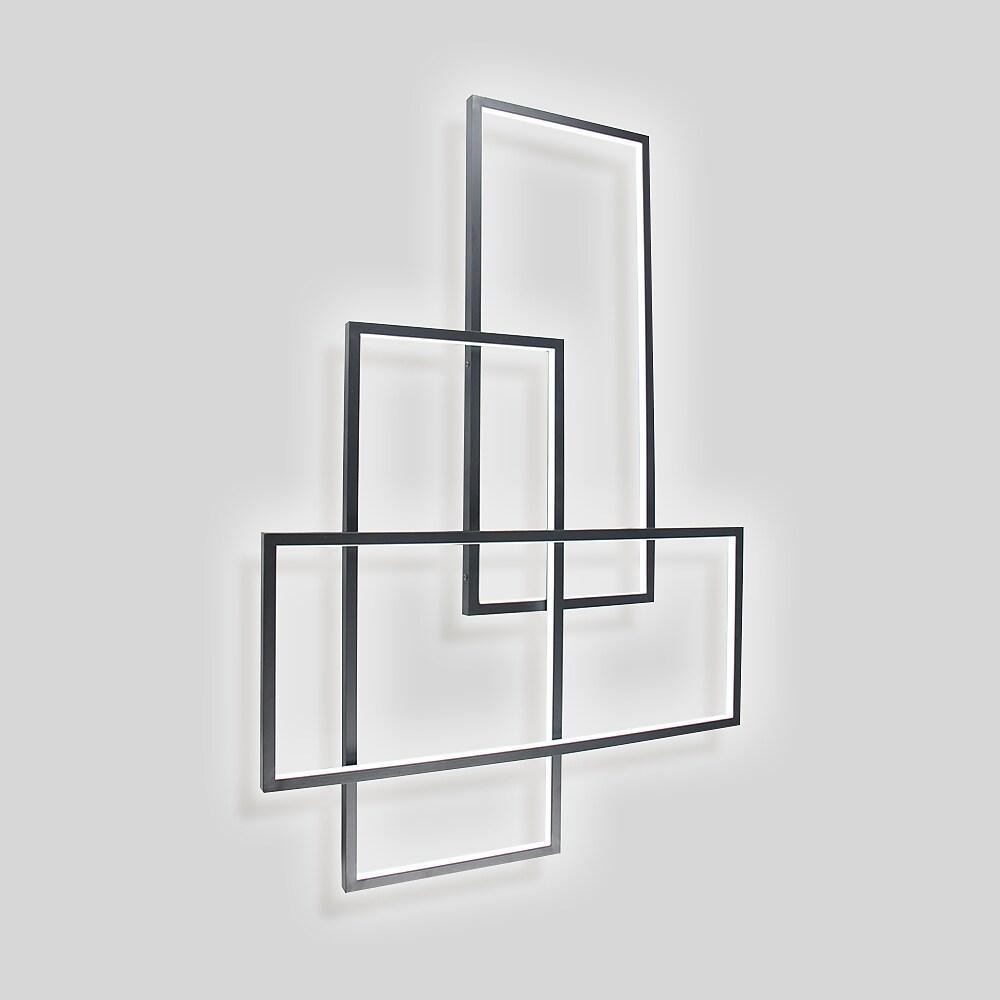 Overlapping Rectangles Aluminum Geometric Style Flush Mount Lighting Led Ceiling Light