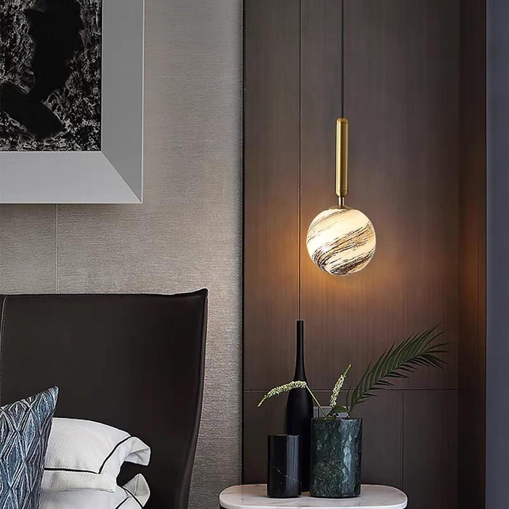 Celestial Globe Pendant Light in Distressed Metal and Acrylic