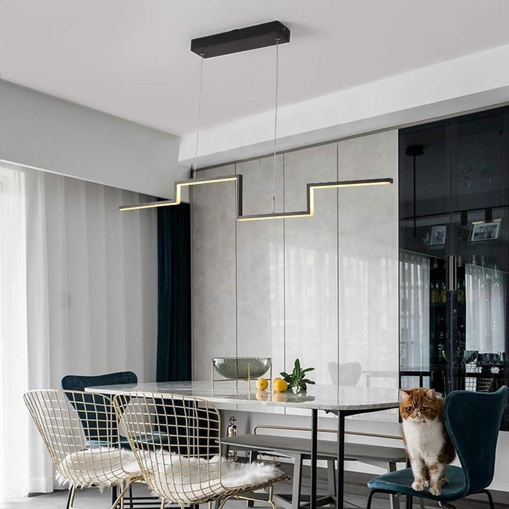 Modern Irregular Linear 1 Light Metal Pvc Island Hallway Led Pendant Lighting