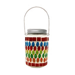Artisan Solar Glass Mosaic Lantern for Garden and Patio