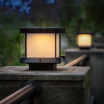 Modern Minimalist Outdoor Pillar Light in Sand Black Aluminum