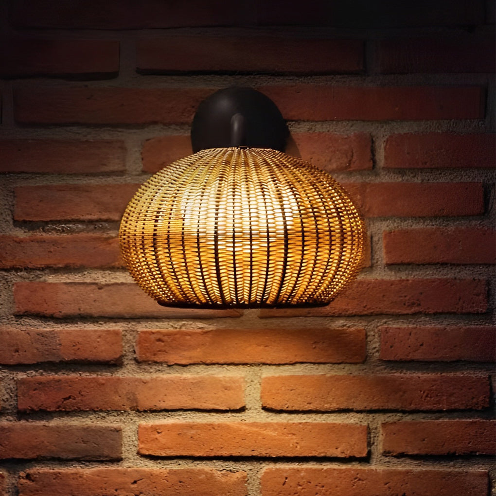 Artisan Rattan Pendant Light – Waterproof Outdoor Hanging Lantern