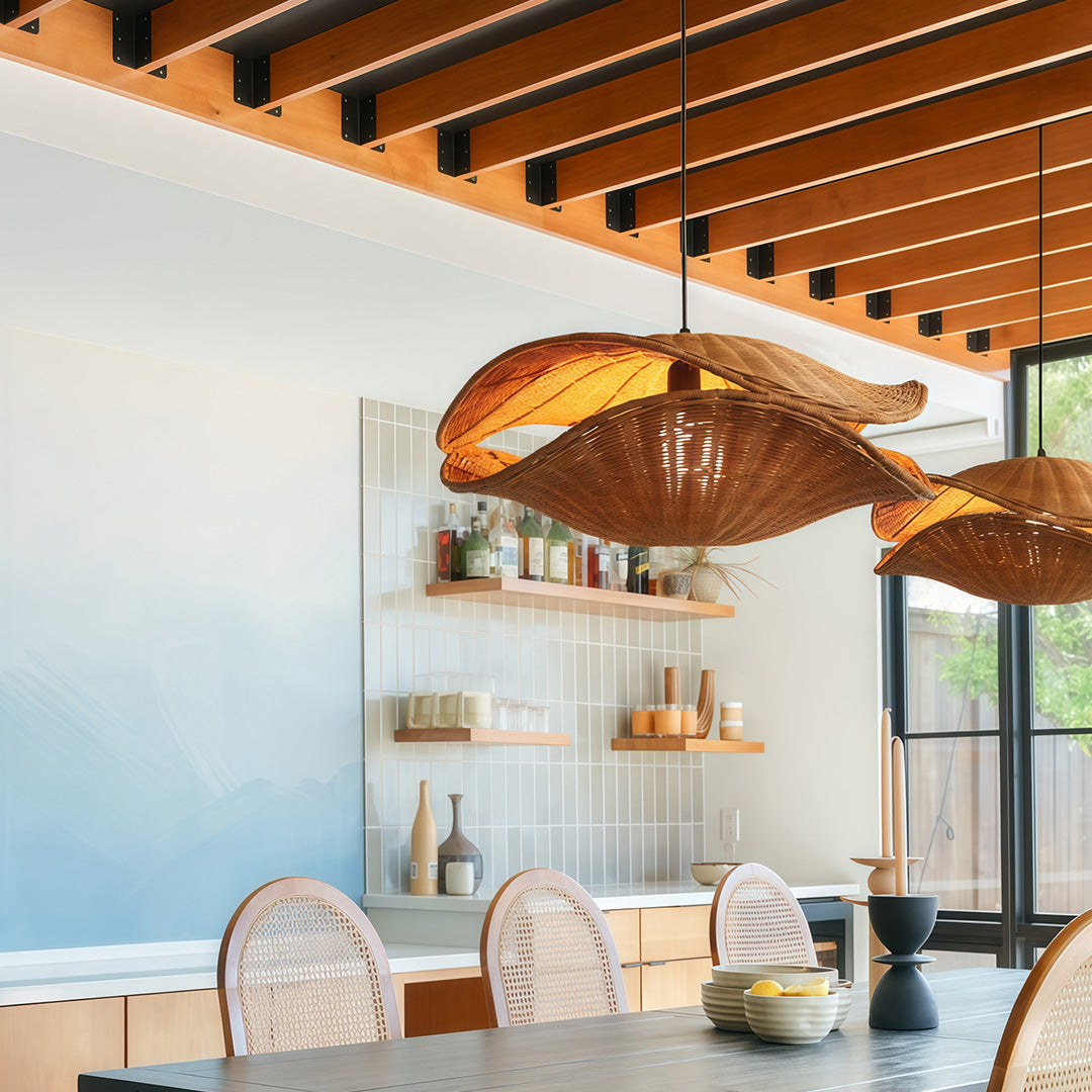 Handwoven Rattan Pendant Light with Wabi-Sabi Charm for Modern Interiors