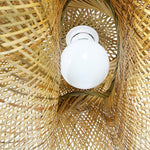 Rattan Wave Pendant Light – Handwoven Bamboo LED Ceiling Lamp