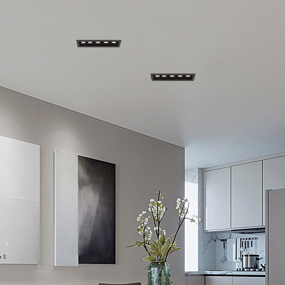 Linear Recessed LED Ceiling Spotlights, Modern Minimalist Architectural Lighting