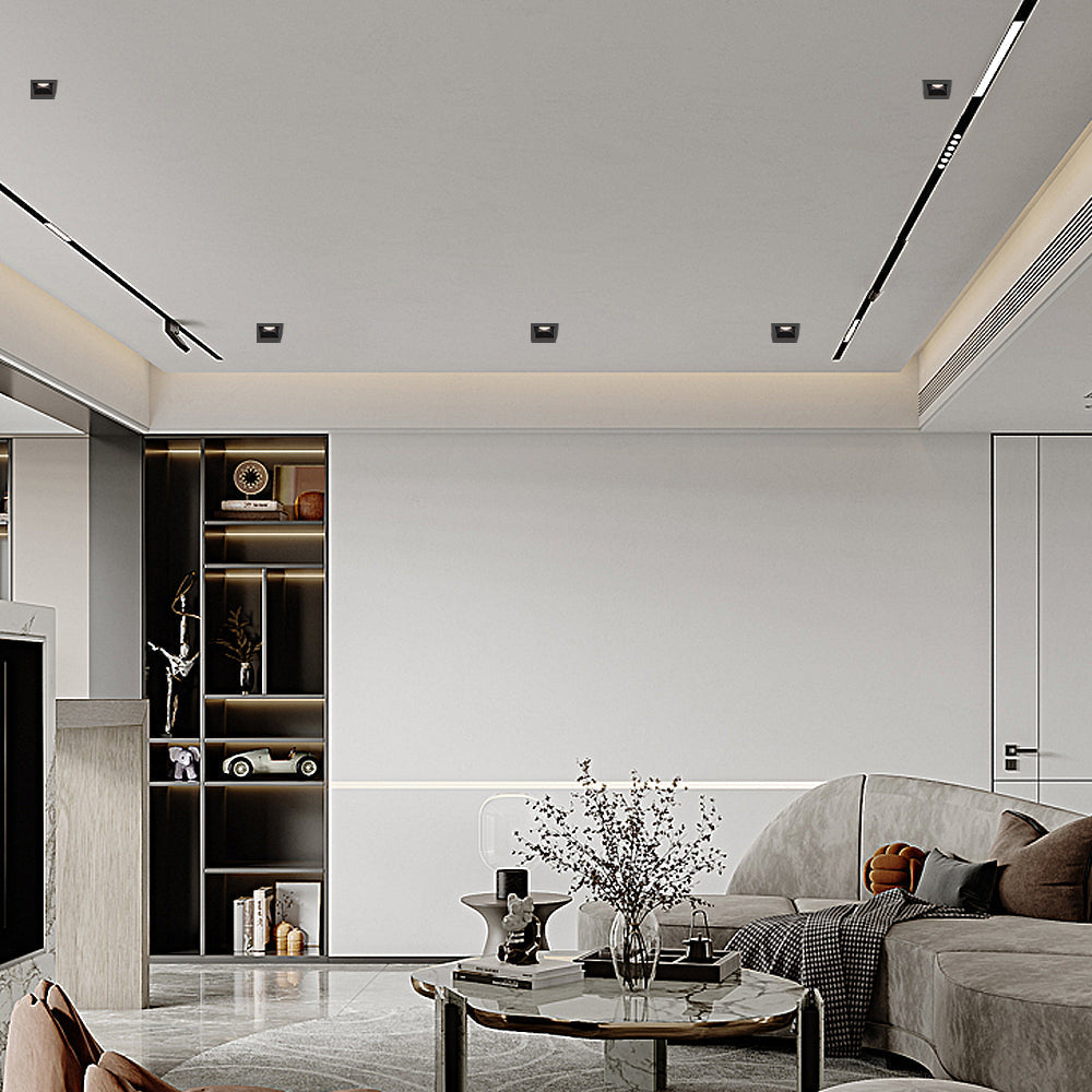 Linear Recessed LED Ceiling Spotlights, Modern Minimalist Architectural Lighting