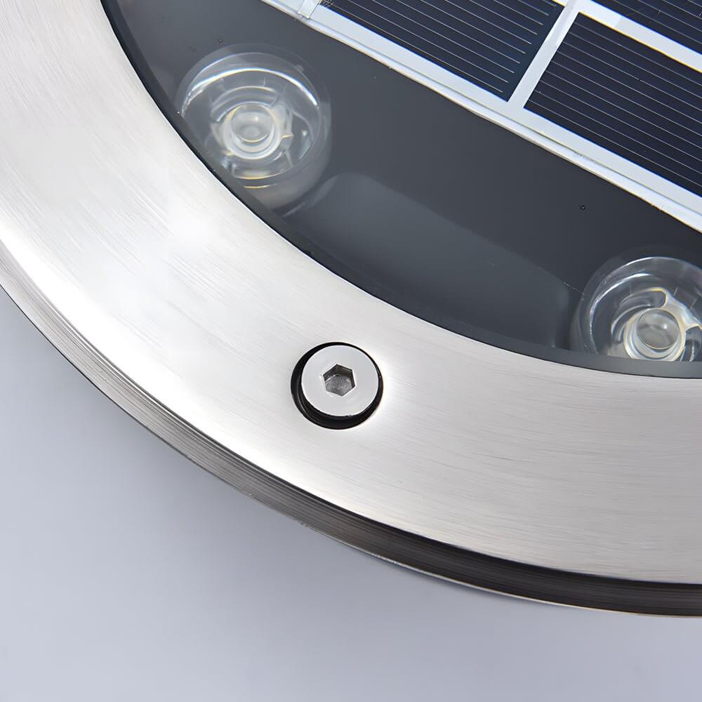 Solar Recessed In-Ground LED Well Light, Warm White 3000K, Aluminum