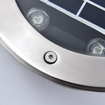 Solar Recessed In-Ground LED Well Light, Warm White 3000K, Aluminum