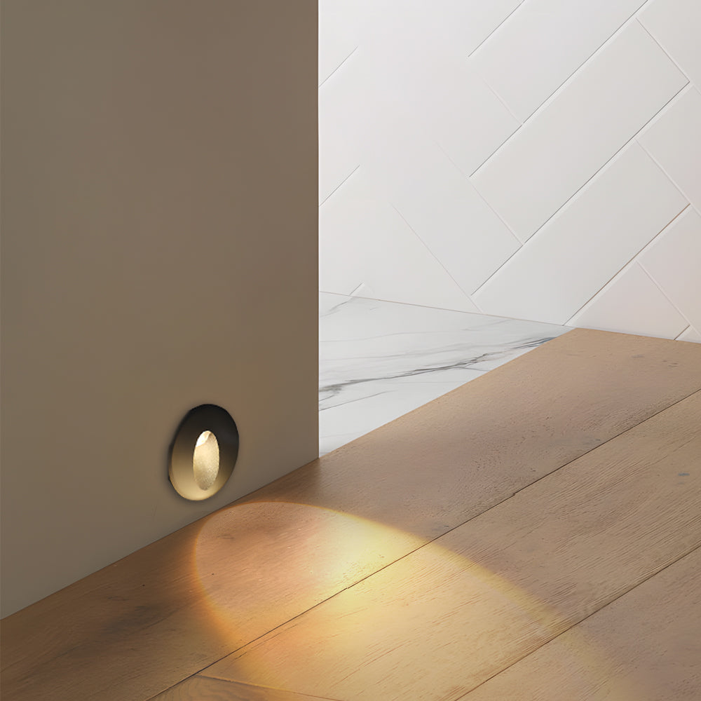 Recessed Oval LED Step Light in Die-Cast Aluminum, Waterproof Architectural Luminaire