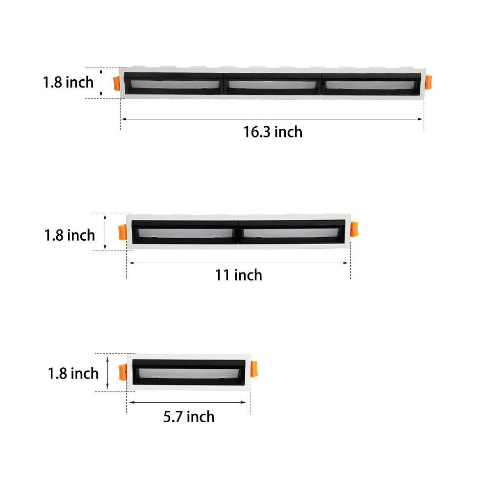 Architectural Recessed Linear LED Spotlight, Anti-Glare, Modern Aluminum