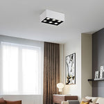 Modern Rectangular LED Flush Mount Ceiling Light with Adjustable Spotlights