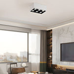 Modern Rectangular LED Flush Mount Ceiling Light with Adjustable Spotlights