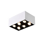 Modern Rectangular LED Flush Mount Ceiling Light with Adjustable Spotlights