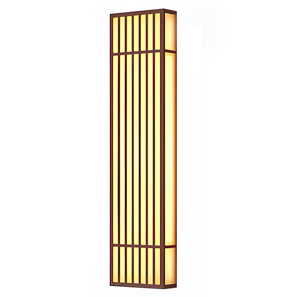 Outdoor Wall Light with Vertical Stripe Grid in Brown