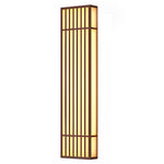 Outdoor Wall Light with Vertical Stripe Grid in Brown