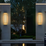 Outdoor Wall Light with Vertical Stripe Grid in Brown