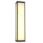 Modern Outdoor Wall Sconce in Black Stainless Steel with Marble Accent