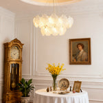 French Art Glass Chandelier with Brass Iron Frame, Modern Luxury Ceiling Light
