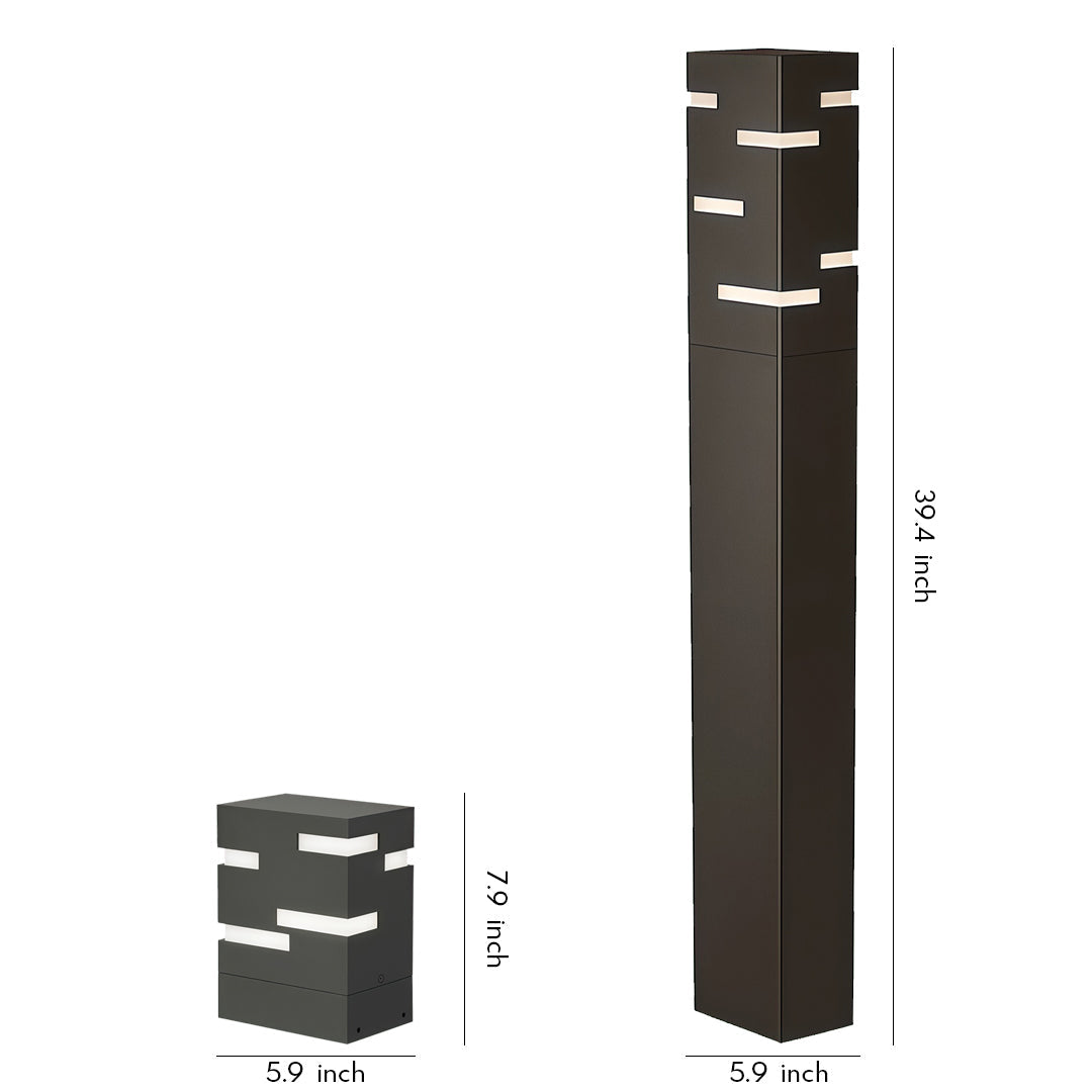 Black LED Bollard Lights Outdoor IP65 Stainless Steel Landscape Path Lighting