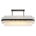 Full Copper Modern Chandelier with Clear Glass Shade for Dining Room and Living Room