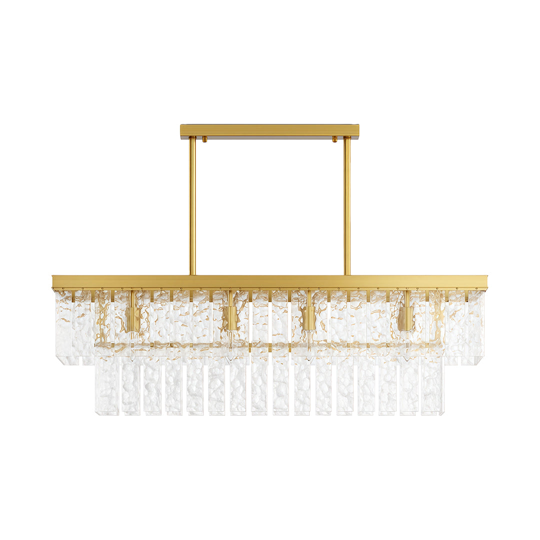 Modern Minimalist Full-Copper Chandelier with Clear Glass Shades