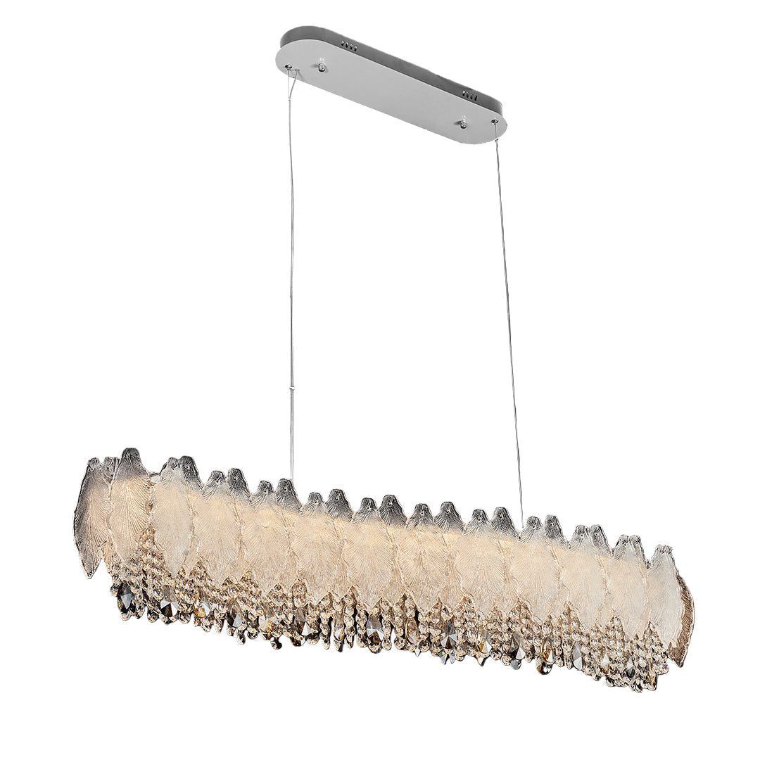 Champagne Gold Crystal Chandelier with Adjustable Chain, French Palace Style Ceiling Light