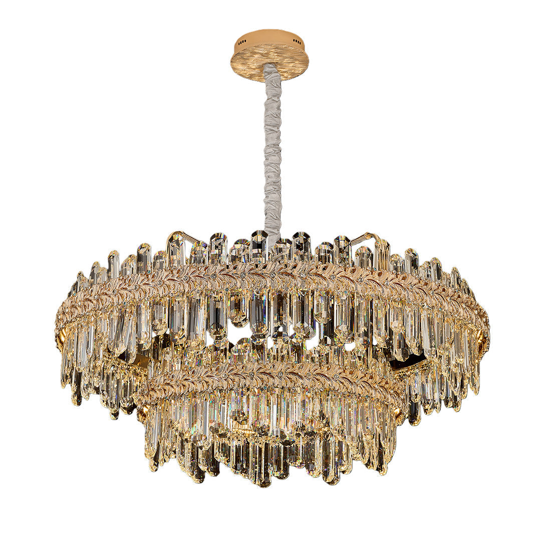 Lumière Cascade Crystal Chandelier in Champagne Gold