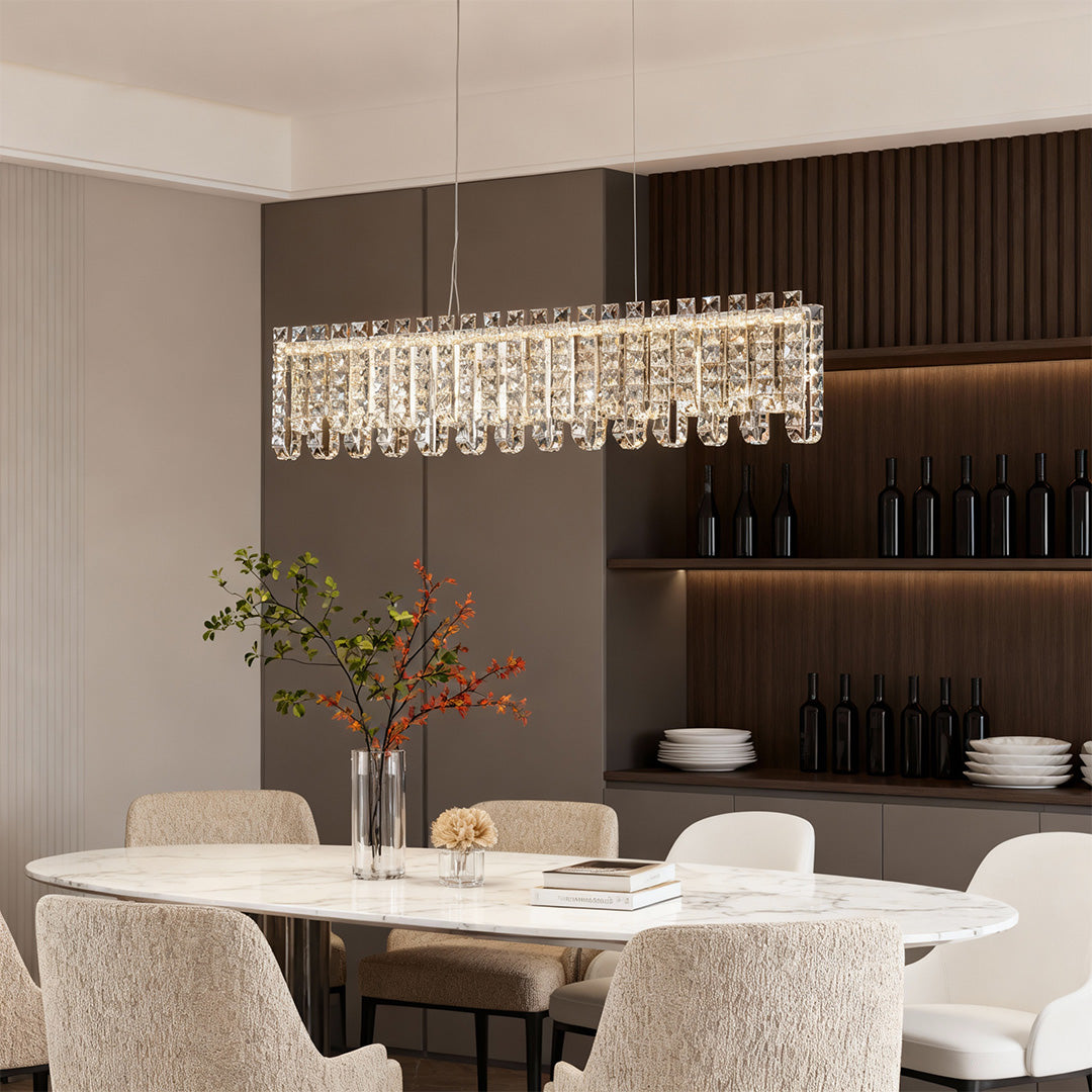 Lumina Crystal Chandelier – Modern Minimalist Pendant for Elegant Interiors