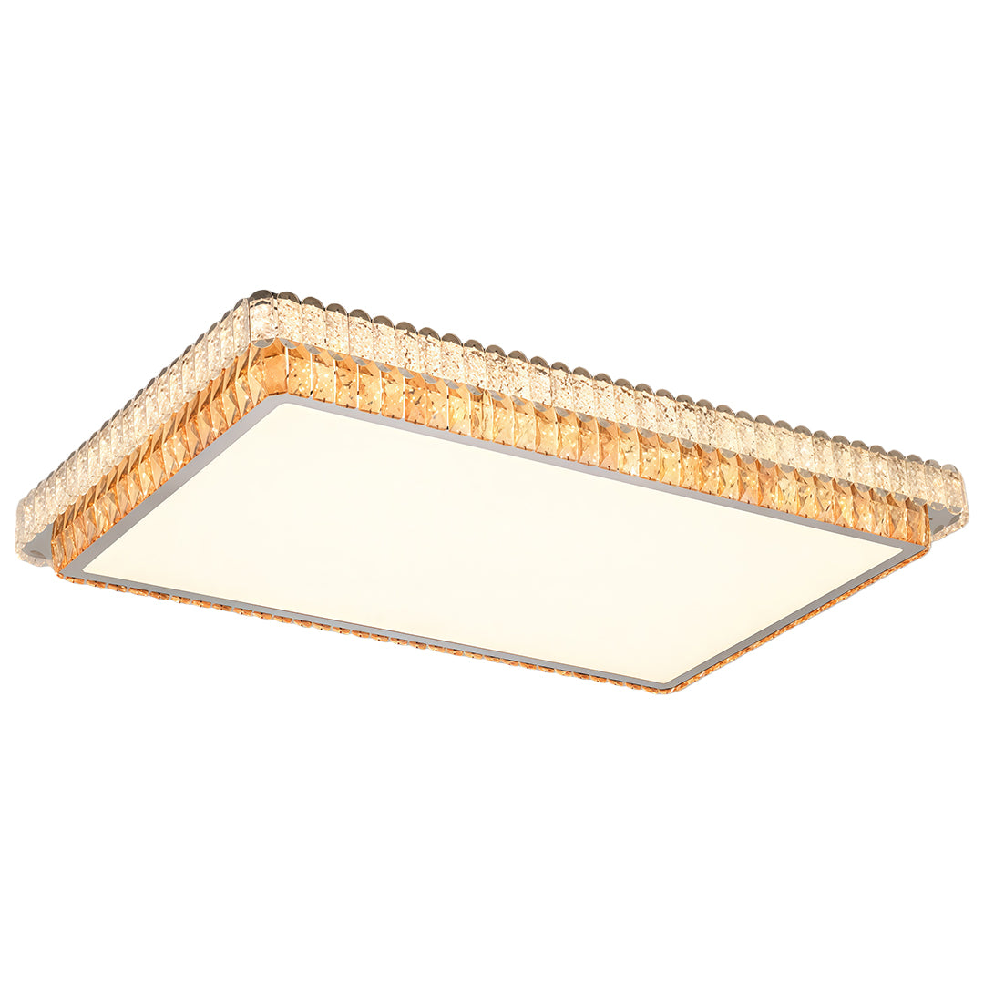 Lumina Crystal Flush Mount Ceiling Light in Chrome | Modern Minimalist LED