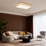 Lumina Crystal Flush Mount Ceiling Light in Chrome | Modern Minimalist LED