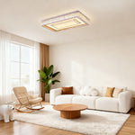 Luxury Crystal Flush Mount Ceiling Light with Chrome Frame, LED Integrated