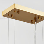 Linear Glass LED Chandelier in Gold Finish for Modern Interiors