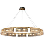 Italian Brass Rectangular Glass Chandelier, 6-10 Lights, Modern Luxury Ceiling Pendant