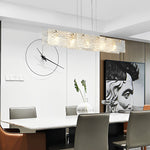 Linear Glass LED Chandelier in Gold Finish for Modern Interiors