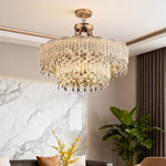 French Crystal Glass Fringe Chandelier | Luxury LED Ceiling Light