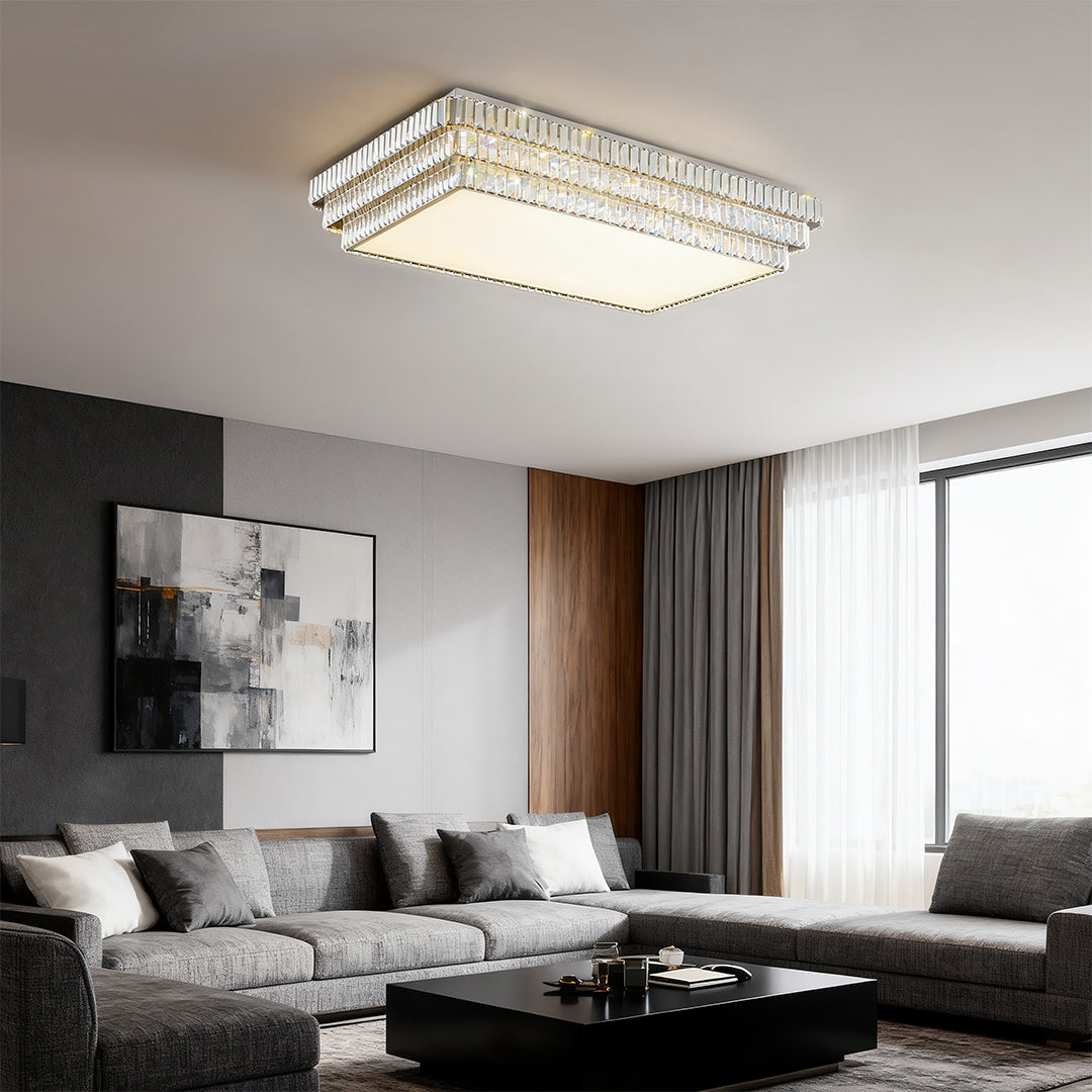 Aurelia Crystal Flush Mount Ceiling Light with Full Spectrum LED