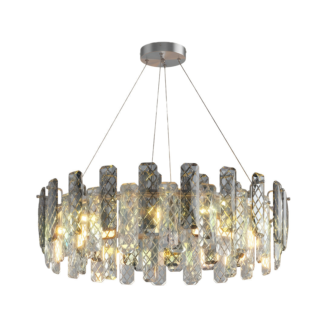 Lumière de Cristal Contemporary Crystal Chandelier with Adjustable Chain