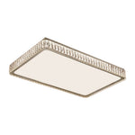 Crystal Flush Mount Ceiling Light Modern Minimalist Chrome LED