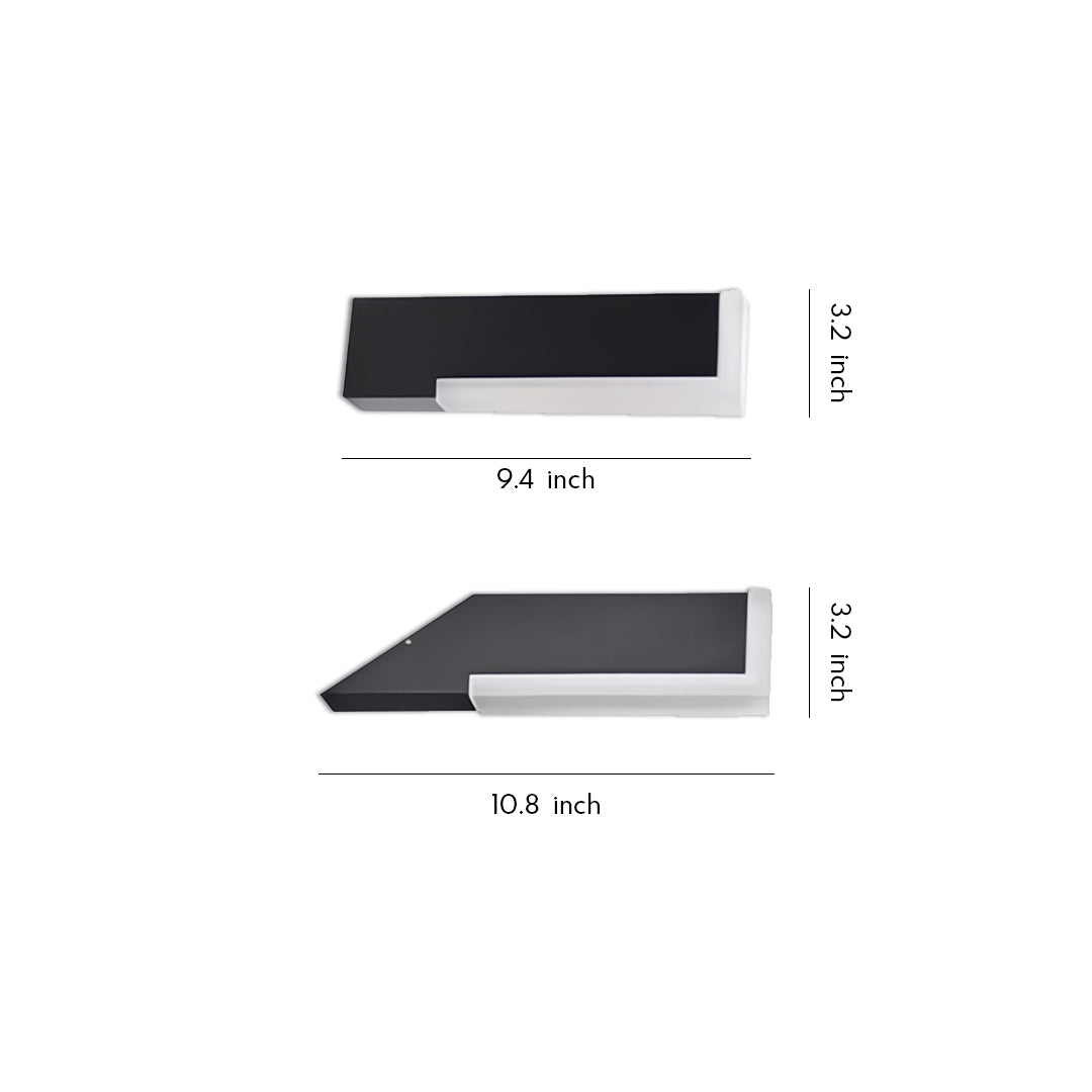 Modern Outdoor Wall Lantern with Black Aluminum Frame and Warm LED Light