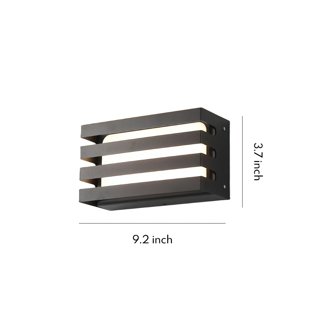 LED Outdoor Wall Sconce in Black Aluminum for Modern Courtyard