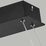Modern Rectangular LED Pendant Light in Matte Black for Kitchen Island and Dining Room