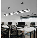 Modern Rectangular LED Pendant Light in Matte Black for Kitchen Island and Dining Room