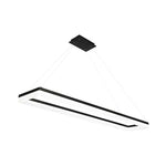 Modern Rectangular LED Pendant Light in Matte Black for Kitchen Island and Dining Room