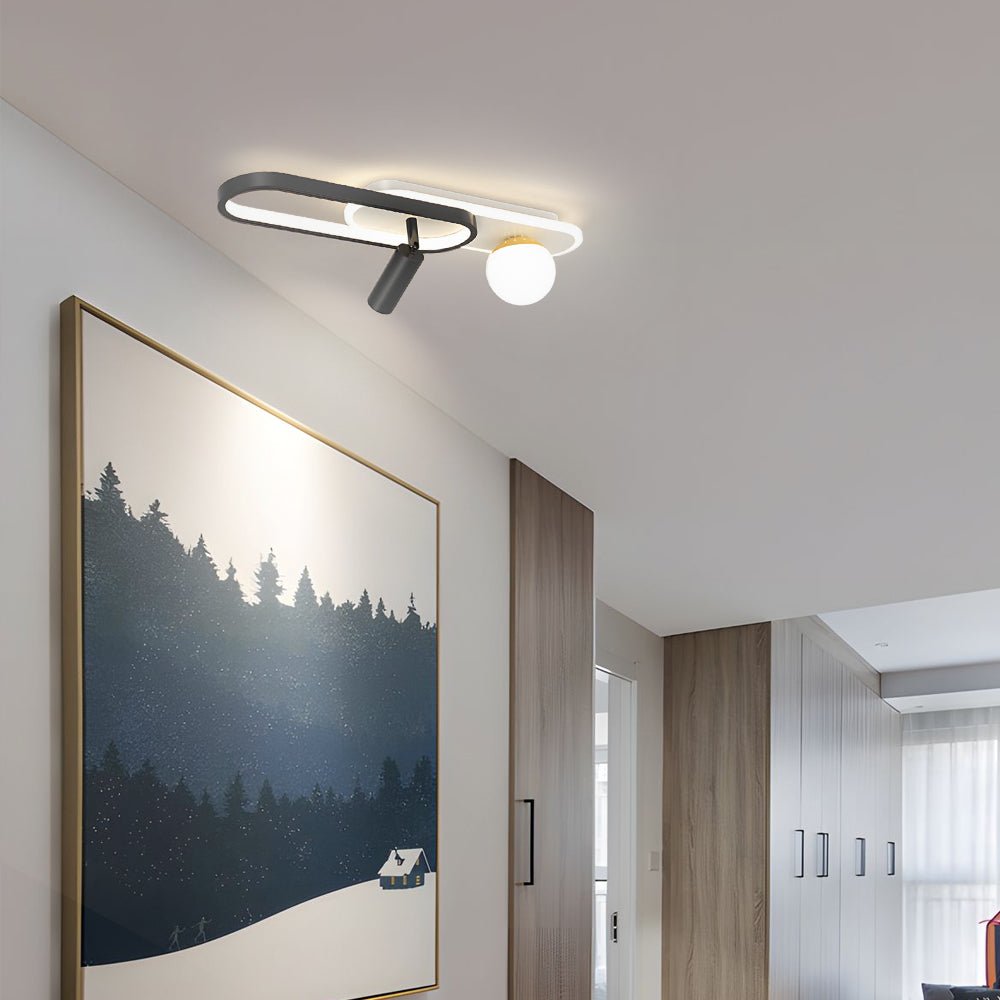 Linear LED Ceiling Light with Adjustable Color Temperature, Modern Architectural Fixture