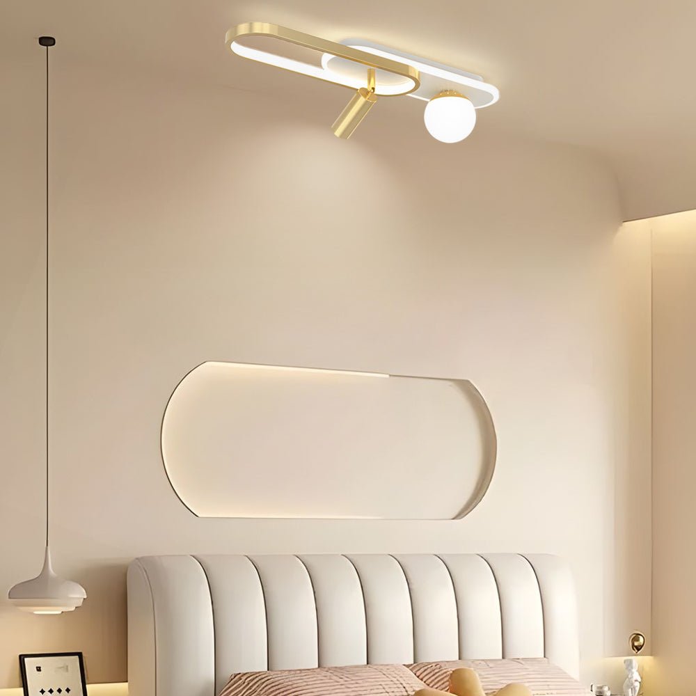 Linear LED Ceiling Light with Adjustable Color Temperature, Modern Architectural Fixture