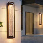 Linear Outdoor Wall Sconce in Black Stainless Steel