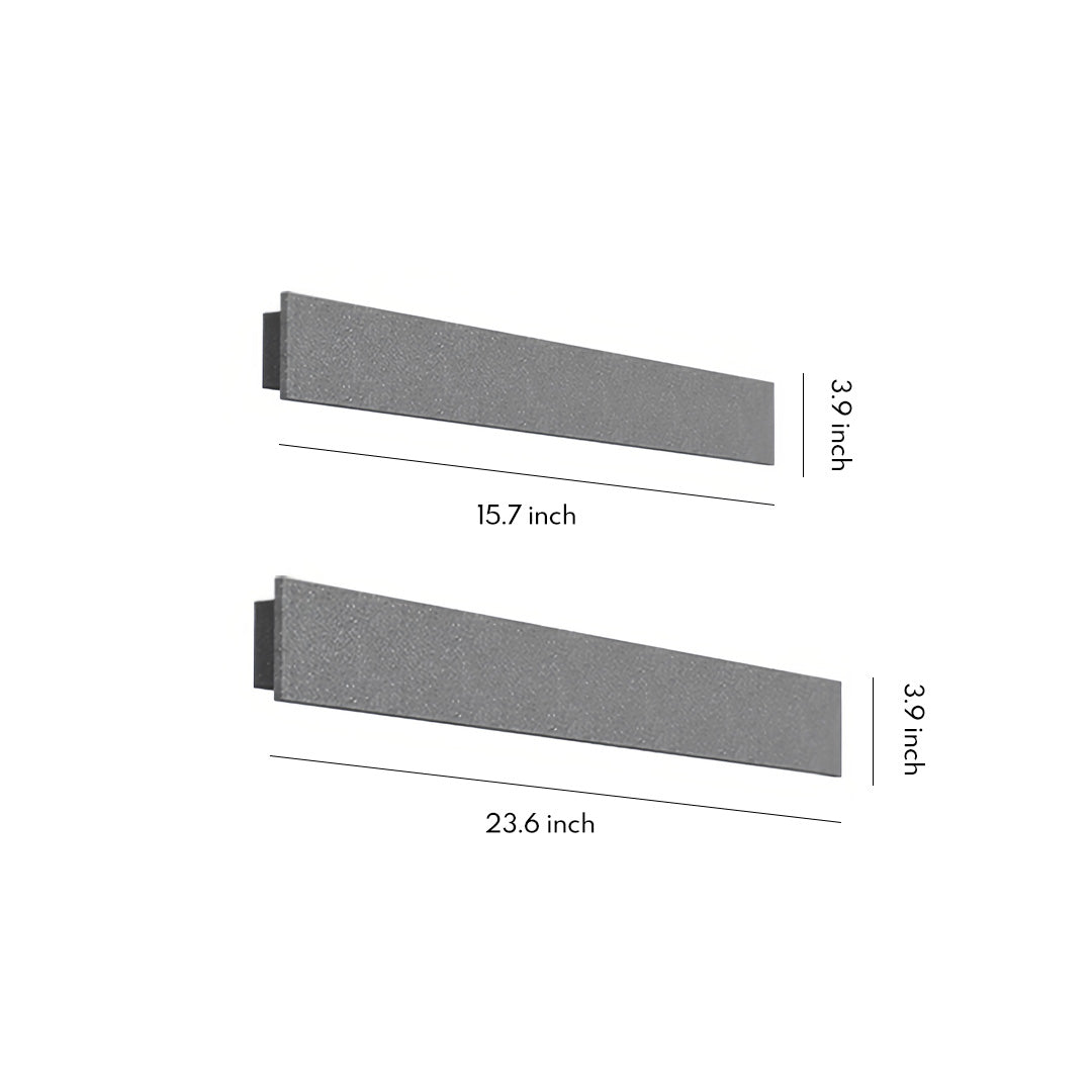 Modern Concrete Outdoor Wall Sconce with Warm LED Light, IP65 Waterproof Linear Fixture