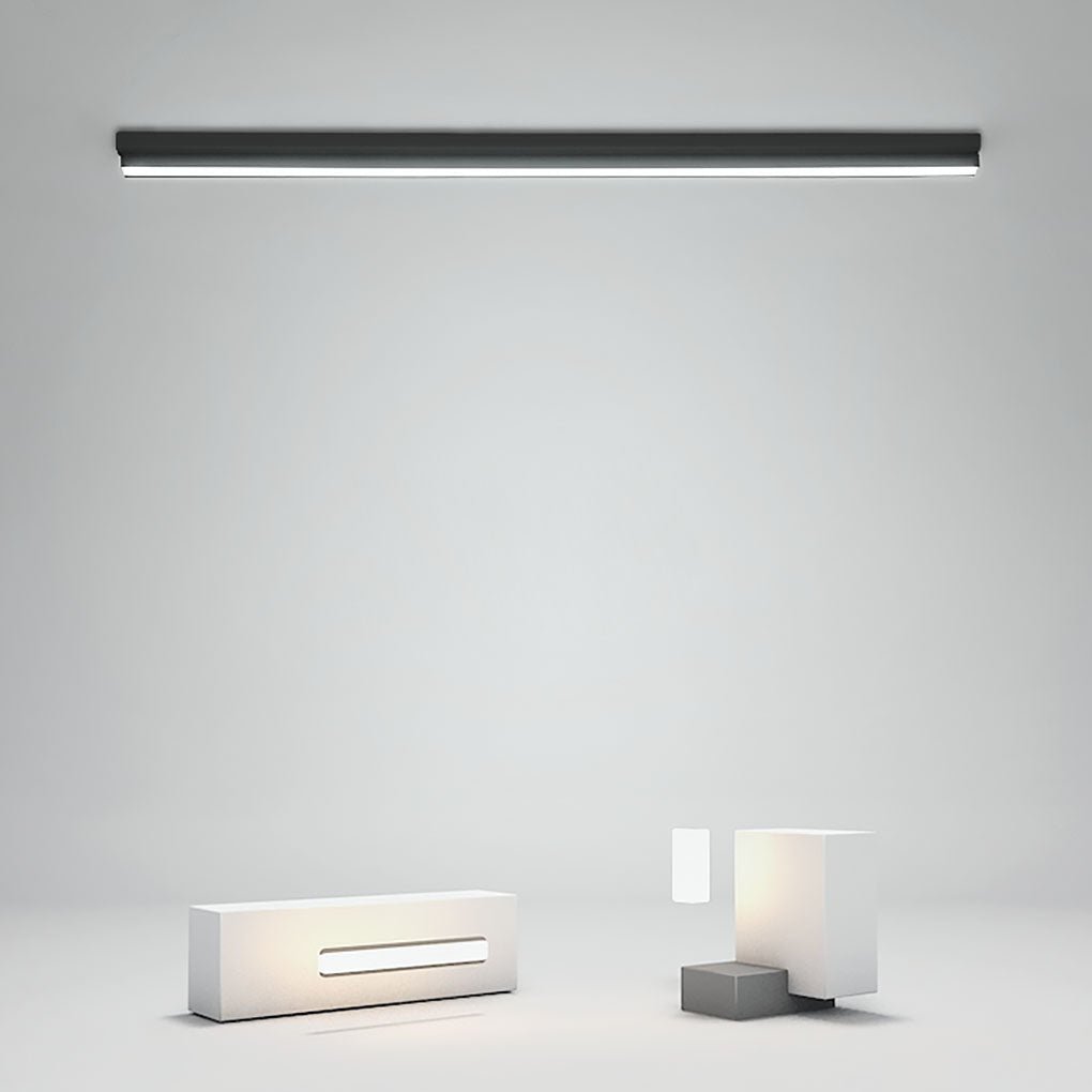 Linear LED Flush Mount Ceiling Light in Black Aluminum